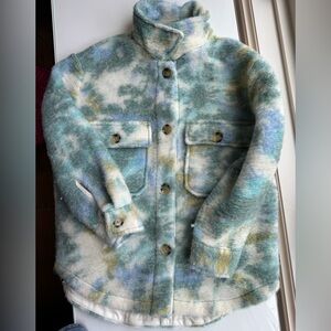 Zara Green and Blue Textured Jacket